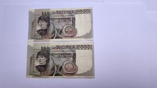 lotto 2 banconote 10.000 lire