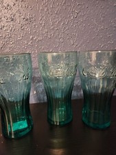 Set of 3 Green Tint Coca-Cola