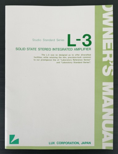 Luxman manuale originale - l-3,