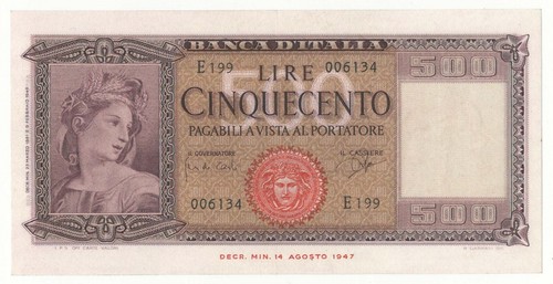 500 lire italia ornata - 500, di
