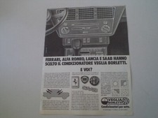 advertising Pubblicità 1985 CONDIZIONATORI PER AUTO VEGLIA BORLETTI