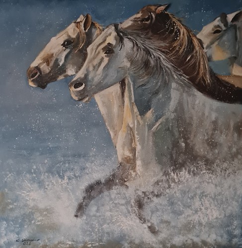 Quadro olio tela 80x80 - quadro, su
