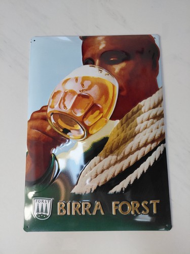 Targa metallo bombata birra - bombata, "birra
