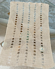 VINTAGE ART DECO BEIGE COTTON