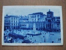 NAPOLI -PIAZZA DANTE CON TRAM 1923 VIAGG. CARTOLINA D'EPOCA