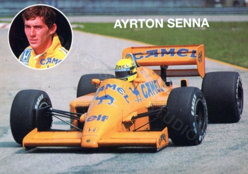 Cartolina ayrton senna - cartolina, lotus
