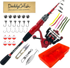 Set Combinato : Canna Da Pesca Spinning E Mulinello Con Scatola per Attrezzatura