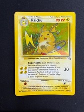 Pokemon Raichu 14/62 Fossil Rara Holo Unlimited Wizards ITA Carte Vintage