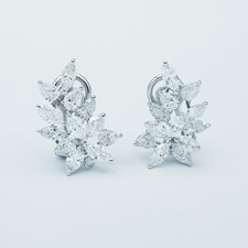 Orecchini in Oro Bianco 18 KT con Diamanti Certificati 4.75 ct Totali