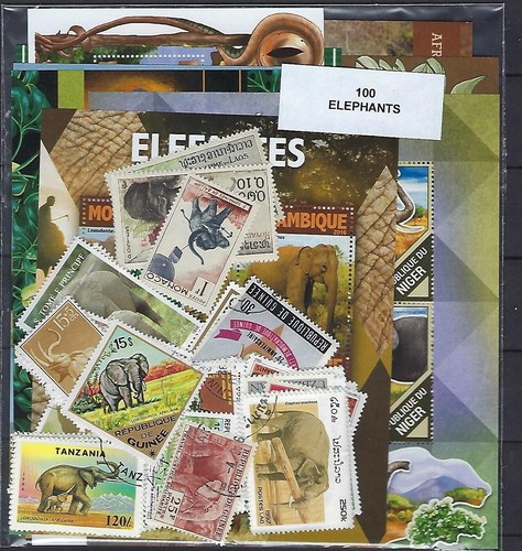 Animali elefanti 100 timbri - 100,