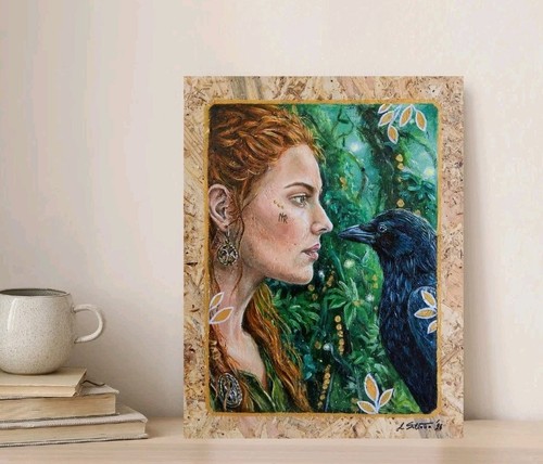 Ritratto donna con corvo