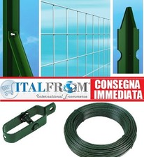 25m Kit Recinzione Rete Metallica Zincata Elettrosaldata Paletti a T + Accessori