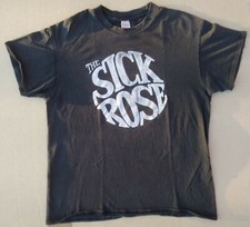 THE SICK ROSE Original Vintage 90s T-shirt GARAGE-PUNK PSYCH-ROCK revival Rara