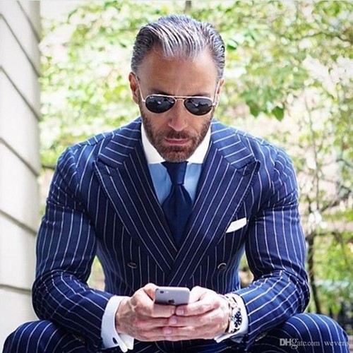Tuta uomo blu navy righe - blu, a