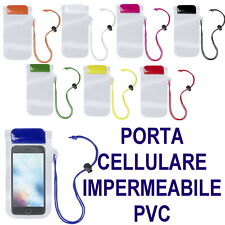 CUSTODIA RESISTENTE ACQUA PORTAOGGETTI CELLULARE PVC IMPERMEABILE MARE SPIAGGIA