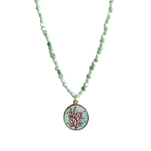 Collana ninfea con - ninfea, perle