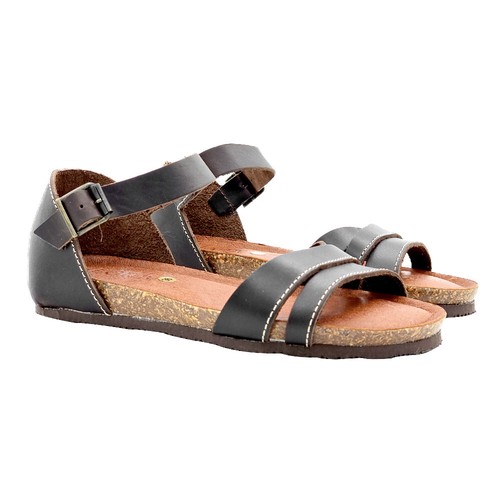 Sandali flat sabot marroni