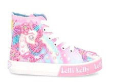 LELLI KELLY P/E UNICORN MID scarpe bambina sneakers tessuto zip lacci paillettes