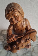 ANRI Gnomo Vintage Folletto Troll Legno intagliato ELF ITALY WOOD CARVINGvintage