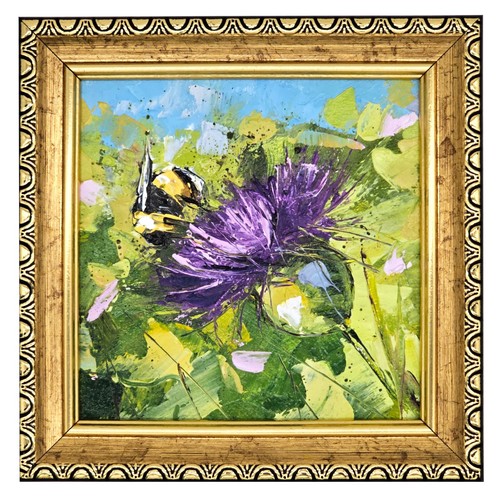 Cardo calabrone dipinto - , olio