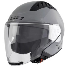 LS2 OF600 Copter II Casco Jet Visiera Lunga Doppia Visiera Grigio Nardo