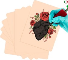8 Fogli Pelle Sintetica Tattoo Pelle Finta per Tatuaggi Pratica Tatuaggio