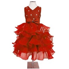 Bambina Abito a Strati Rosso