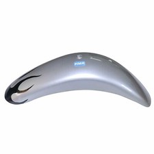 Parafango "Flame" Argento-Nero Anteriore Pocket Bike Mini Cross HMParts