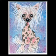 Chinese Crested Dog ACEO art