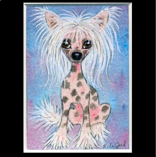 Chinese crested dog - crested, art