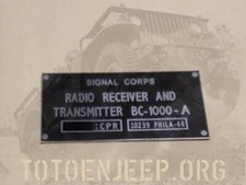 plate plaque radio us ww2