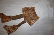 Set da pattinatrice rotelle/ghiaccio shorts copripattini t-shirt tg.5/6 anni