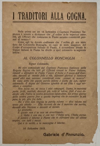 Fiume annunzio i - fiume,