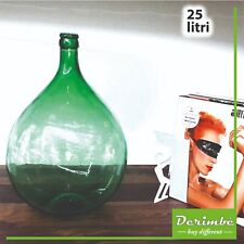 Damigiana di vetro verde smeraldo 25 litri, design industriale, vintage, vaso