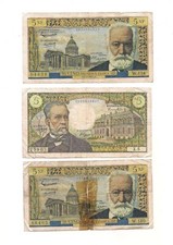 BANCONOTE NUOVI 5 FRANCHI FRANCESI HUGO PASTEUR 1963/66 CIRCOLATE LOTTO X 6 M/MB