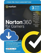 Norton 360 for Gamers Antivirus 2025 3 Dispositivi 1 Anno Stesso Giorno Consegna Email