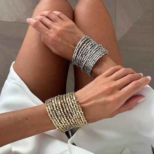 Bracciale largo multistrato