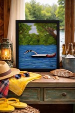 Quadro lago immersioni estate