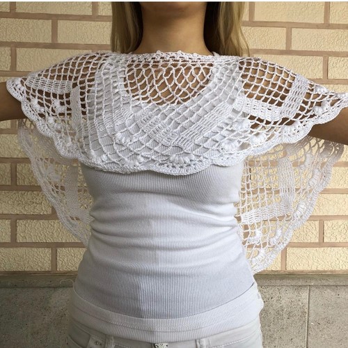 Poncho sposa bianco cotone - sposa,
