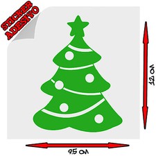 Sticker Adesivo Decal Albero di Natale Palline Stella Decorazioni Feste 1