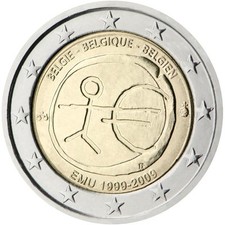 2 euro Belgio 2009 fdc EMU decennale unione economica e monetaria