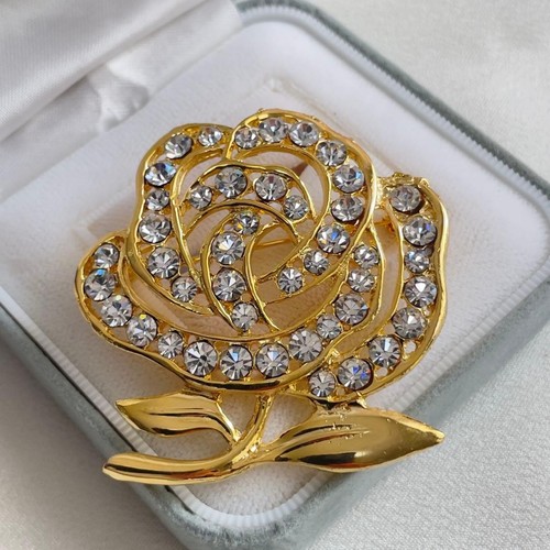 Spilla vintage fiore tono oro