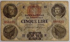 5 Lire Nuovo tipo - Regno