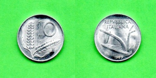 Italia lire 10 1969 - italia,