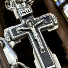 Collana antica croce argento