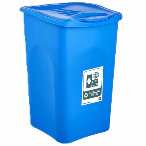 Bidone blu 50lt con - blu, coperchio