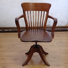 Sedia da scrivania girevole in rovere Inglese, fine XIX secolo