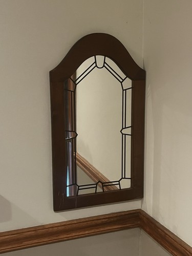 Vintage mirror arched - mirror,, walnut