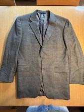 Cappotto sportivo Burberry spina di pesce Kensington blazer lana uomo 43L USA Union Made