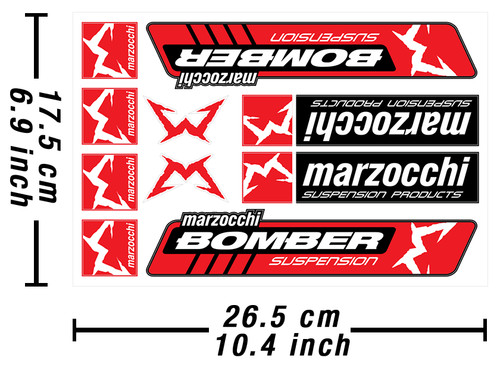 Marzocchi bomber decals - bomber,